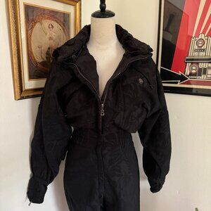 Vintage Women’s Bogner Snow Suit Ski Suit Black Fur Collar